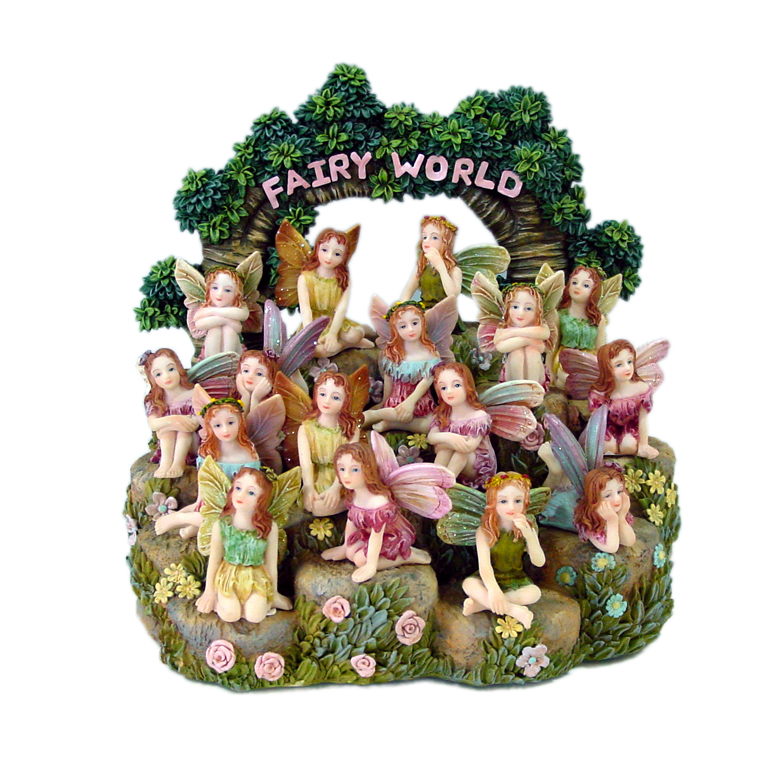 Polyresin Crafts Fairy Garden Miniatur Zubehör Decor World Garden Figuren handbemalte Sets Kits