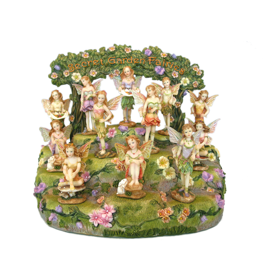 Polyresin Crafts Fairy Garden Miniatur Zubehör Decor World Garden Figuren handbemalte Sets Kits