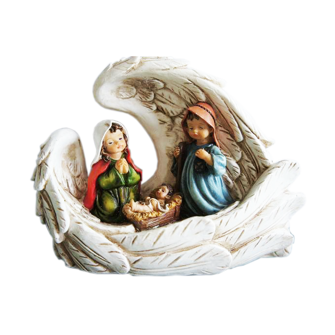 LED-Licht, süße Mini-Heilige-Familie-Krippenfigur, Baby-Jesus-Geburtsland, Dekoration, Ornament, Geschenk
