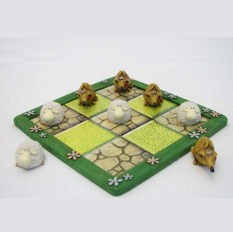 Polyresin Customized Unique Kids Gift handgefertigtes Tier-Mini-Schachspiel für Liebhaber von Haustierautos