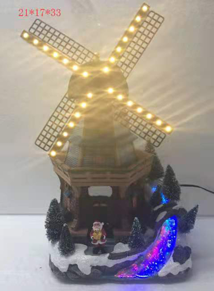Harz-wasserdichtes dekoratives Licht-solarautomatische Windmühlen-Skulptur-LED-Beleuchtung