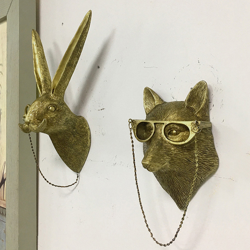 Polyresin-Ornament, Persönlichkeit, Tierwelt, einzigartige 3D-Kunst, Tierkopf, Wandbehang