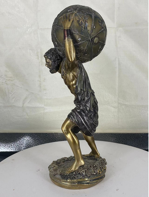 Resin Crafts Griechische Götter, individuelle Atlas-Bronze-Statue, Firmengeschenke für Bürodekoration