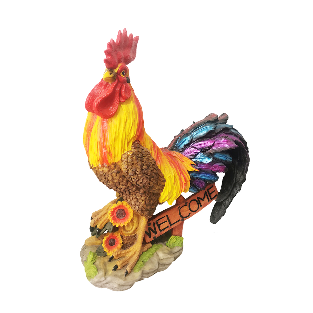 animal rooster and hen statues